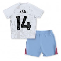 Maglie da calcio Aston Villa Pau Torres #14 Seconda Maglia Bambino 2023-24 Manica Corta (+ Pantaloni corti)